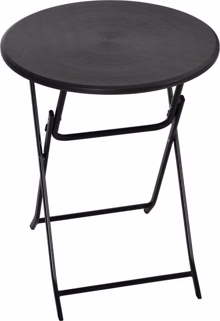 Outsunny Tavolo da Giardino Rotondo e Pieghevole in Acciaio e HDPE, Ø60x73 cm, Grigio Scuro   Aosom Italy