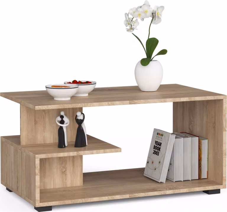 tavolino, tavolino, tavolino in rovere sonoma (l: 90 cm x h: 44 cm x p: 50 cm)