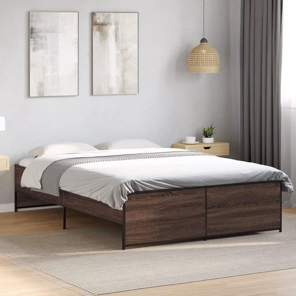 Giroletto vidaXL in legno e metallo colore rovere marrone L/P: 120 x 200 cm