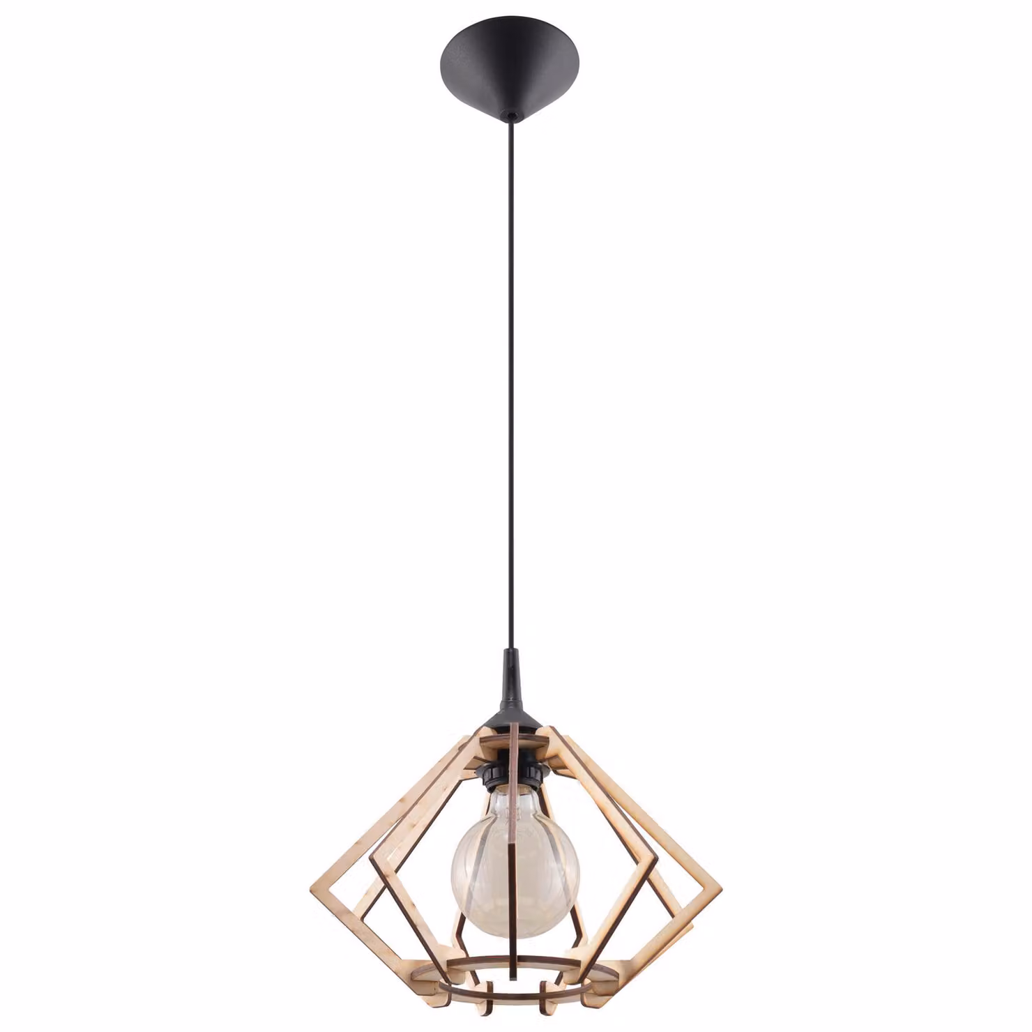 Lampada a sospensione POMPELMO in legno naturale 1xE27 15W legna 90x27.5x27.5cm Sollux Lighting