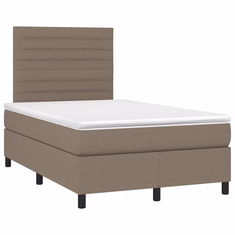 Maison Exclusive - Letto boxspring con materasso e LED Taupe 120x190 cm Tessuto