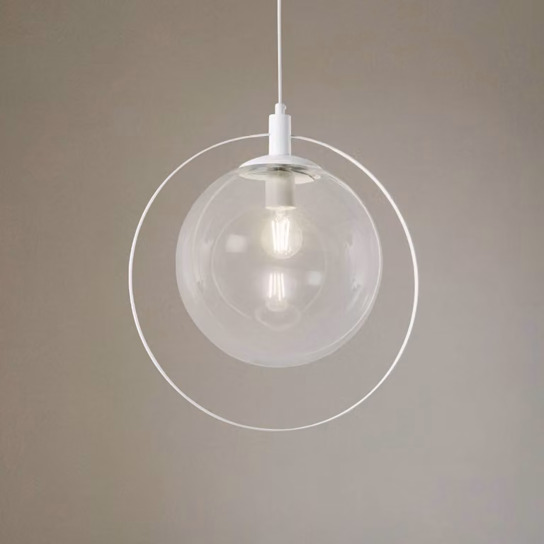 Lampada a sospensione Aura ALDEX, dimmerabile, Bianco / Opale, Soggiorno / Sala da pranzo, Metallo, Lampada a sospensione