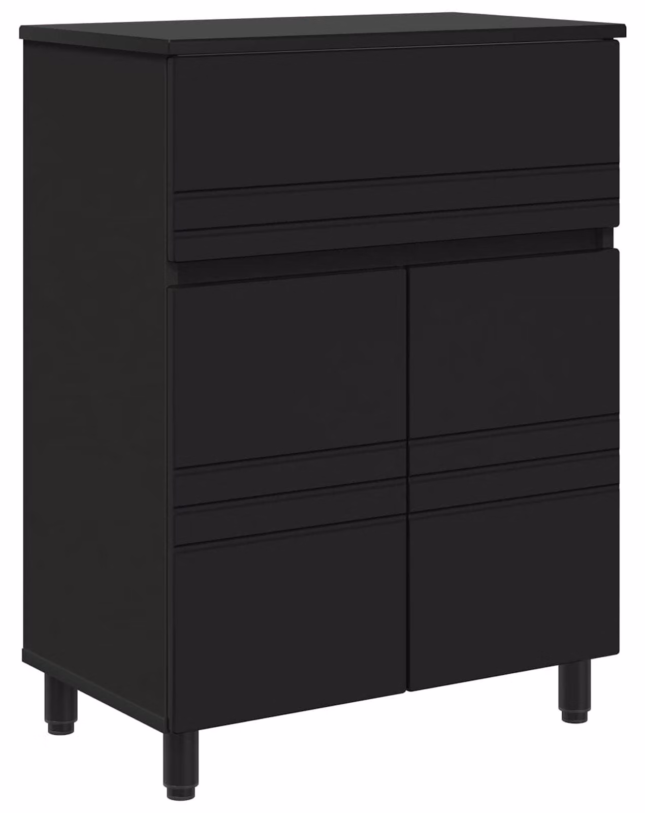 Mobiletto da bagno Nero 60 x 35 x 80 cm Legno ingegnerizzato