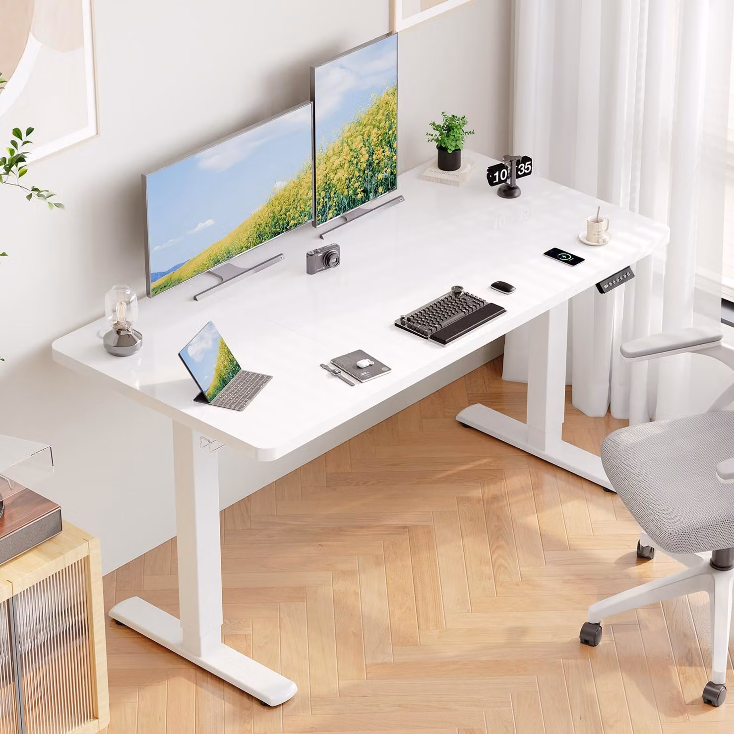 Scrivania regolabile in altezza - Piano di 140x60 cm - Regolazione elettrica