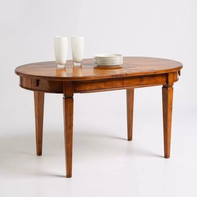Tavolo ovale in legno allungabile marrone Mobili 2G L: 160 cm, P: 100 cm, H: 78 cm – 3