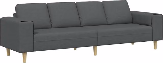 Divano | Divano da soggiorno | Sofa per Soggiorno Grigio scuro 250 x 77 x 76 cm Poliestere