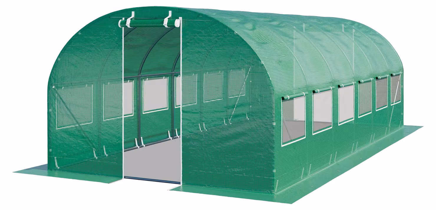 TOOLPORT Serra da Giardino tunnel Serra Orto stabile e robusto 3x6m - Telo PE 180g/m² verde transparente