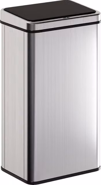 Pattumiera automatica con sensore HOMCOM da 50L in acciaio inossidabile argento con coperchio soft close e protezione impronte digitali – 1