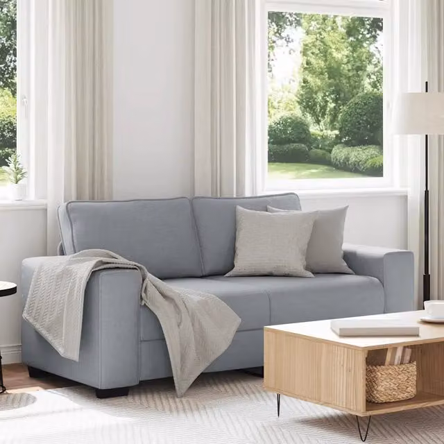 Divano a 2 Posti-Sofa 2 Posti Grigio Chiaro 140 cm in Tessuto 438351
