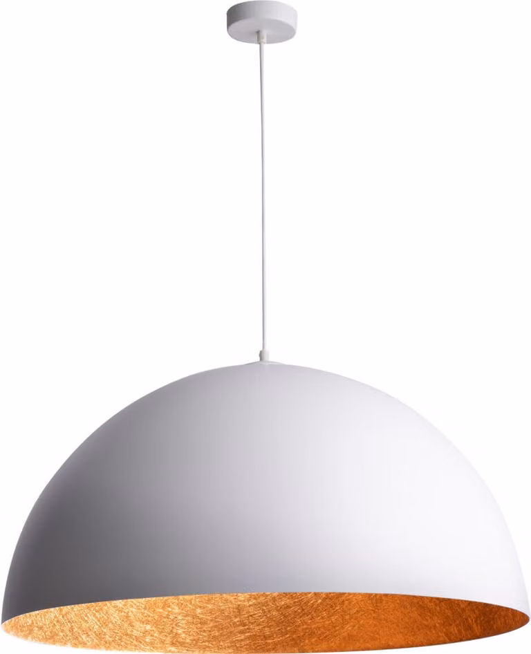 Lampada a sospensione decorativa bianco-rame a cupola rotonda 35 cm per soggiorno sopra il tavolo Sfera 1xE27 15W Sigma Lighting