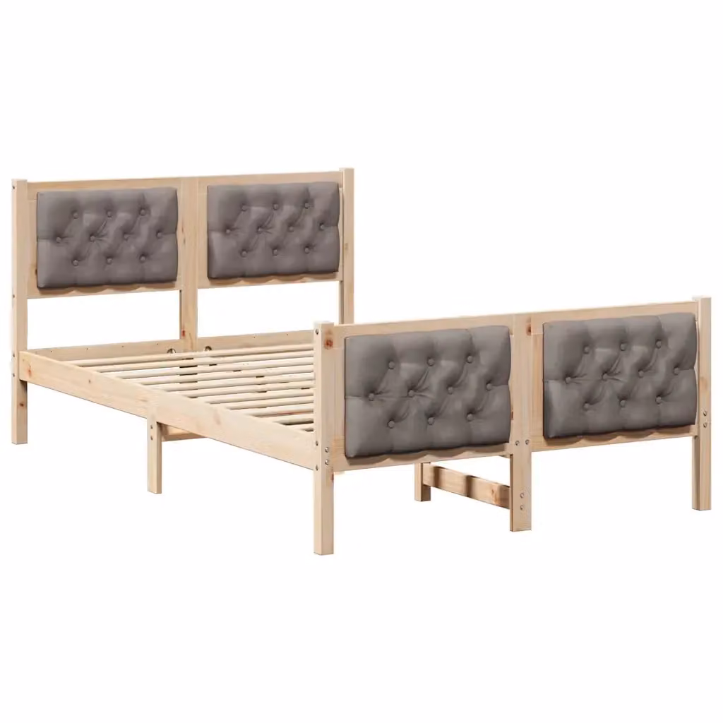 Struttura letto Talpa vidaXL in pino massello beige o grigio L/P/H: 120 x 200 cm – 2