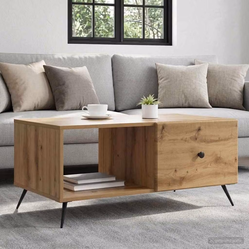 Maison Exclusive - Tavolino Artisan in rovere 90 x 50 x 40 cm Materiale ligneo