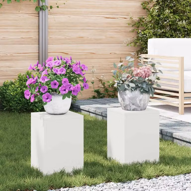 vidaXL Supporto per piante 2 pz Bianco 24 x 24 x 35 cm