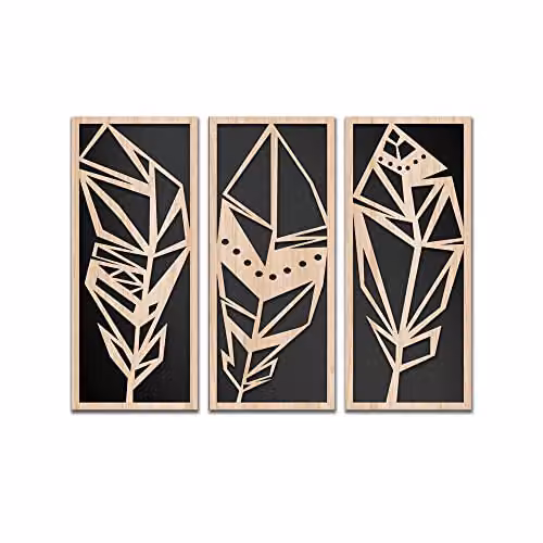 PIUME - Quadro Arredo LASERCUT Composito Legno E PVC 100X70 cm