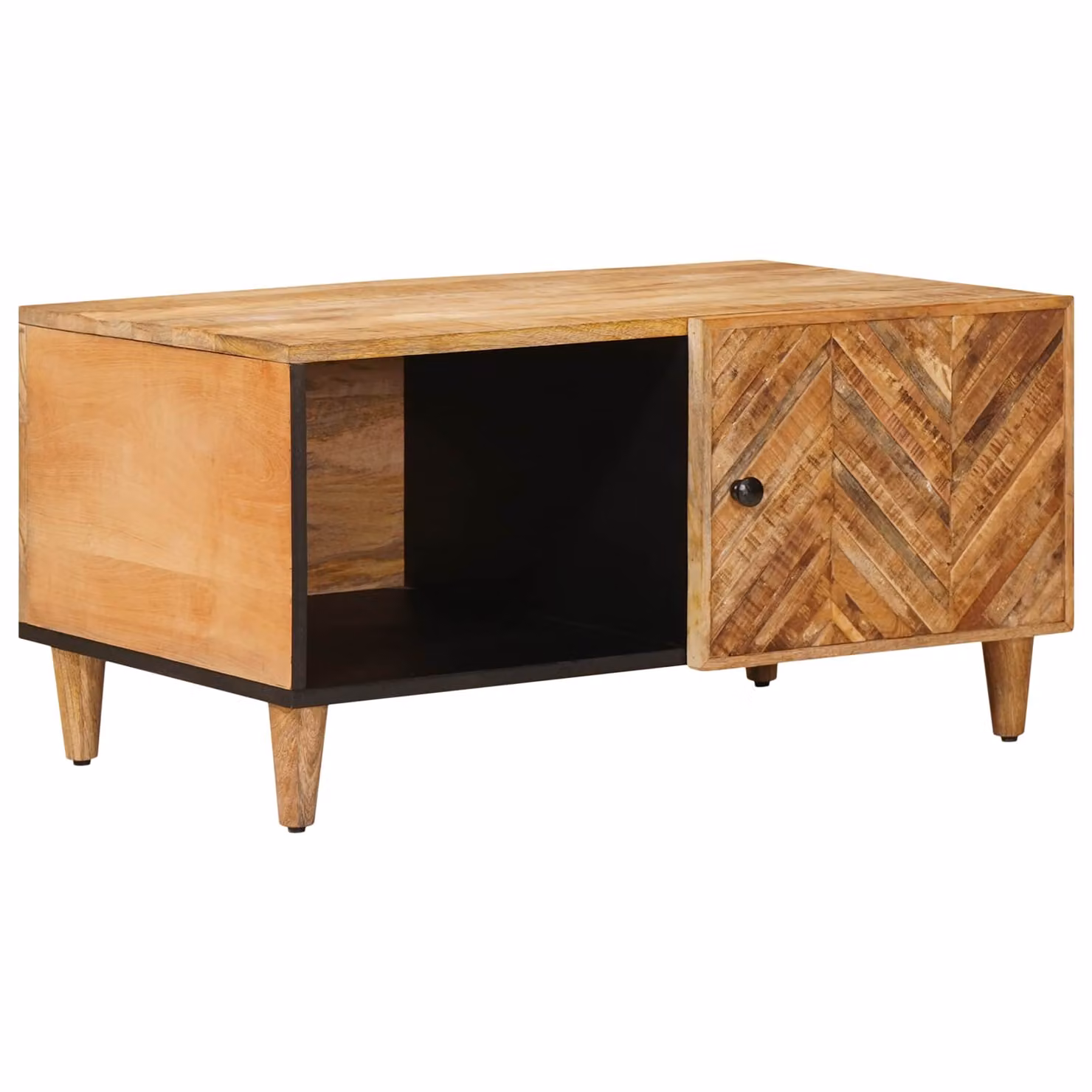 vidaXL Tavolino da salotto moderno in legno di mango e metallo marrone L: 80 cm, P: 50 cm, H: 40 cm