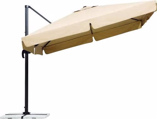 Ombrellone da strada Schneider RHODOS 300 x 300 cm con supporto per lastre (per lastre da pavimentazione), colore naturale