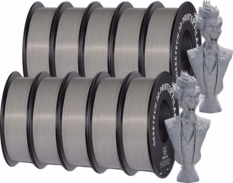 Filamento PLA, peso 10 kg, diametro 1,75 mm, PLA grigio 10 kg