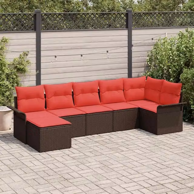 Set Divano da Giardino Marrone polyrattan 3345454