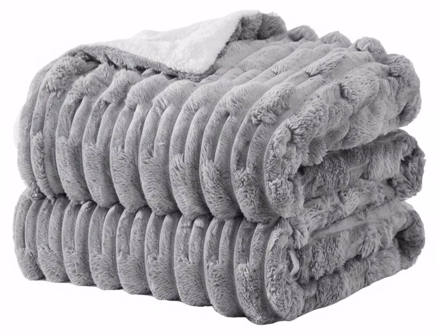 Elzusha - Piumino invernale, ideale come coperta per divano e letto, motivo geometrico grigio