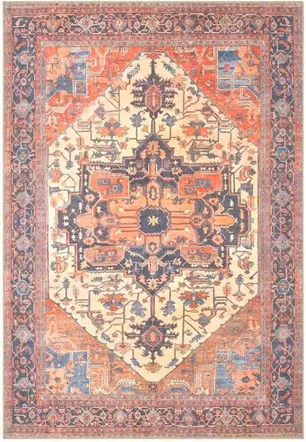 Tappeto Pierre Tappeti Oriental Teheran Crema Multicolore L: 160 cm, P: 230 cm, riproduzione di disegno persiano classico in stile vintage lavabile in poliestere