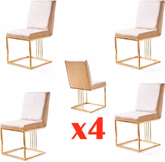 Design Stuhl Set 4x Sessel Textil Stühle Stoff Esszimmer Polster Gastro