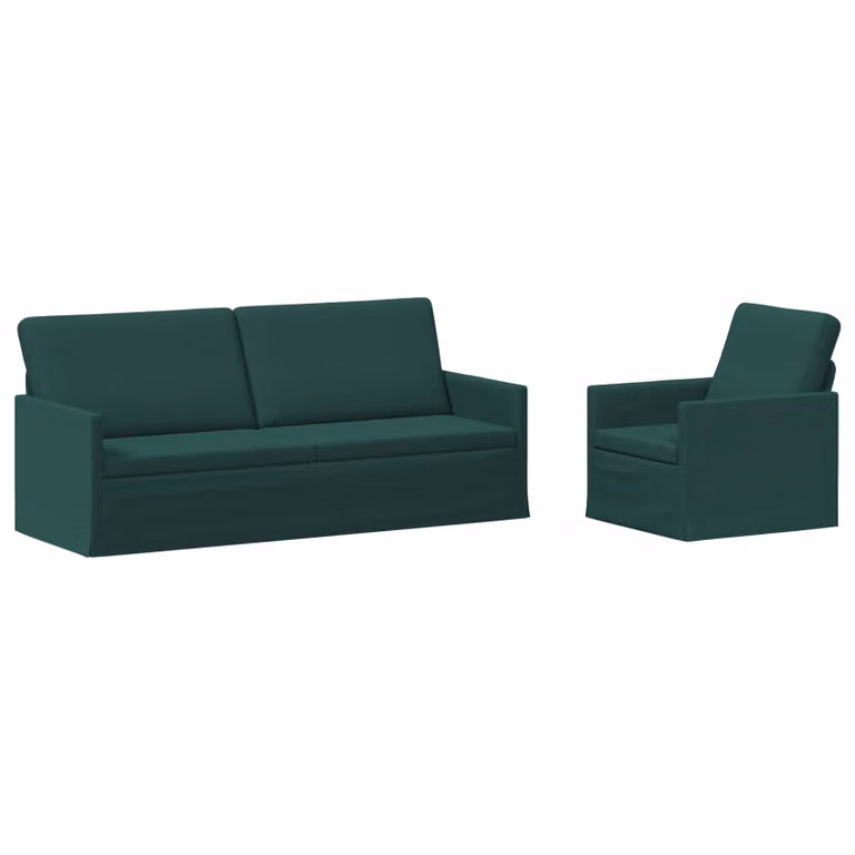 Set di 2 divani moderni vidaXL in tessuto verde con struttura in metallo per il tuo soggiorno