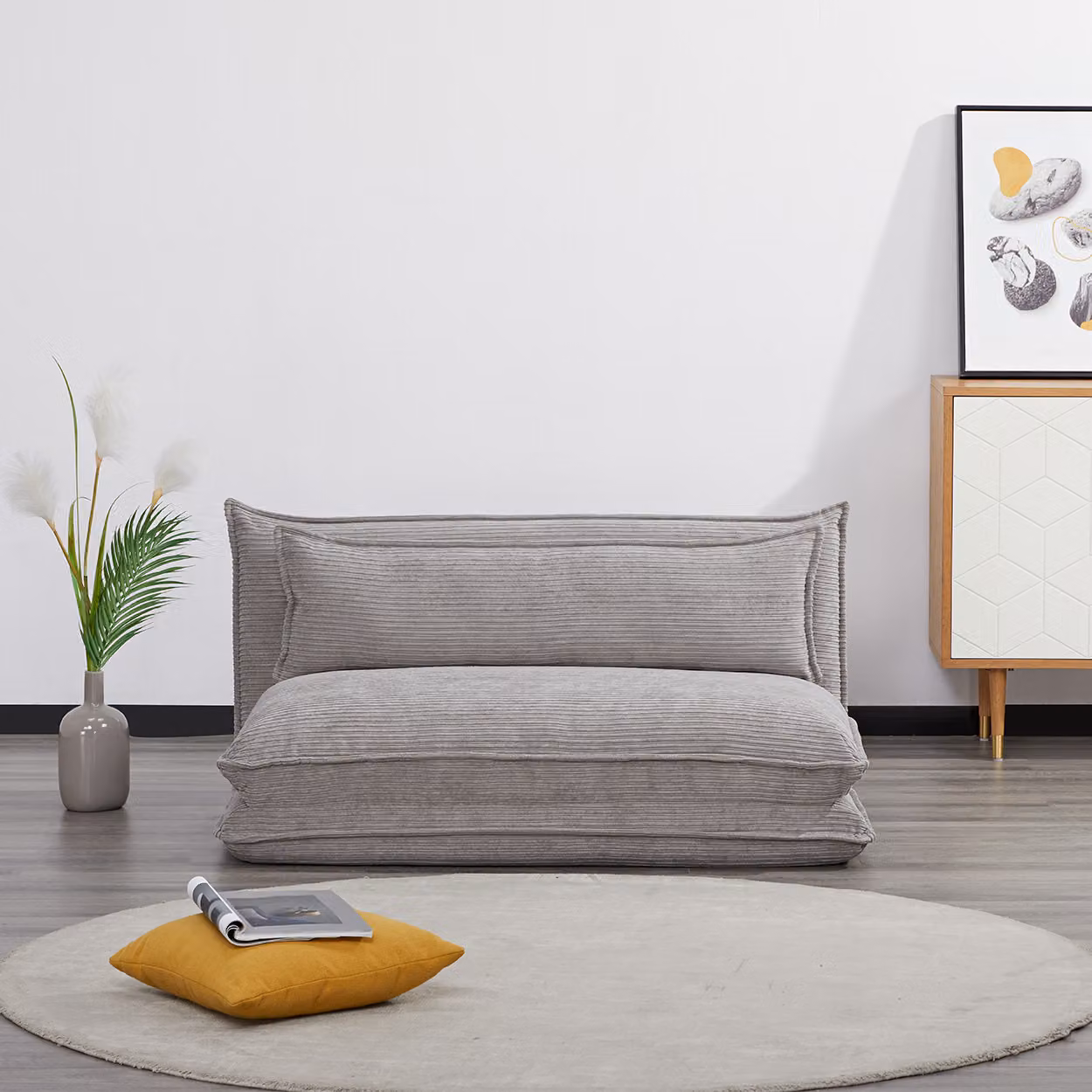 Divano Letto Futon KUMO Grigio Doppio