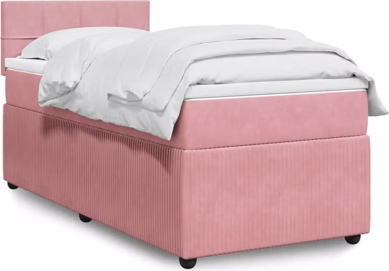 Maison Exclusive - Giroletto a Molle con Materasso Rosa 100x200 cm in Velluto