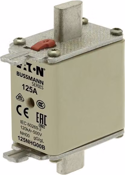 Fusibile di collegamento, bassa tensione, 125 A, AC 500 V, NH00, gL/gG, IEC, doppio display