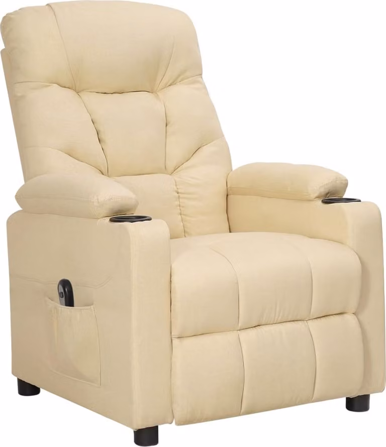 Poltrona Elettrica Reclinabile Crema in Tessuto