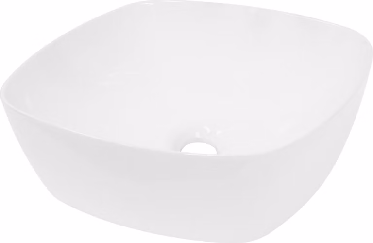 LuxeBath Lavabo Lavabo da appoggio, rotondo, Ø 40,5x14 cm, bianco, Vetroceramica