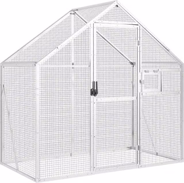 Voliera in alluminio Argento CFW9130400 L: 179 cm, P: 100 cm, H: 185 cm – 1