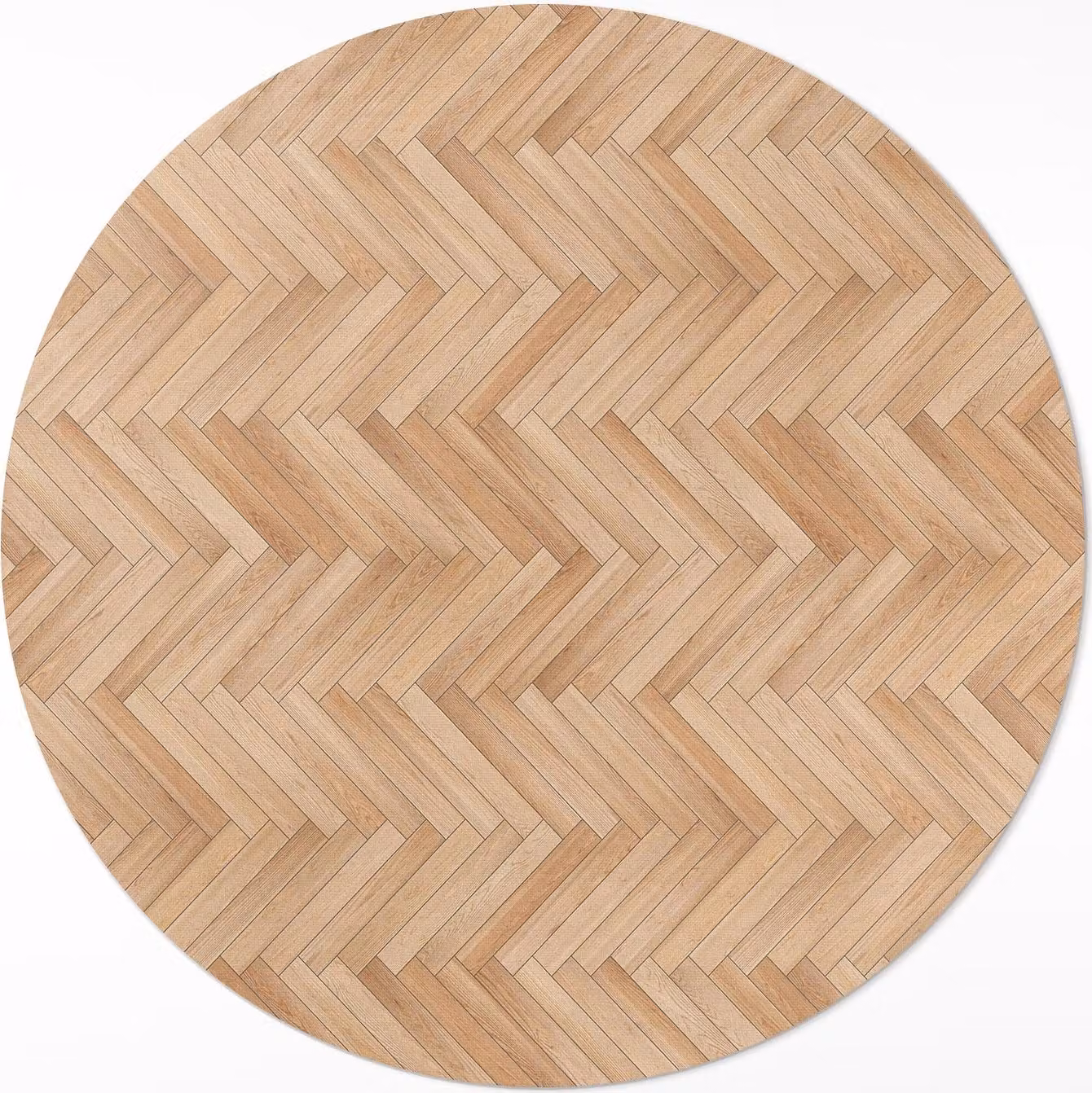 Bellissimo parquet a spina di pesce in legno – Moquette in vinile – Moquette per interni – Corridoio – Facile da pulire – Tappeto rotondo – Moquette in PVC – Moquette per esterni – Facile da pulire – fi 70 cm