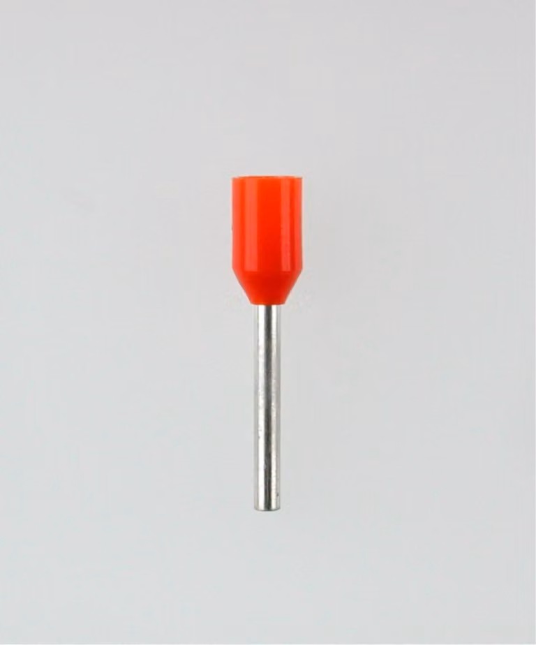 Capicorda DIN 46228 parte 4 isolati, misura L, codifica colore WE sezione 0,5 mm² arancione - 1 pezzo
