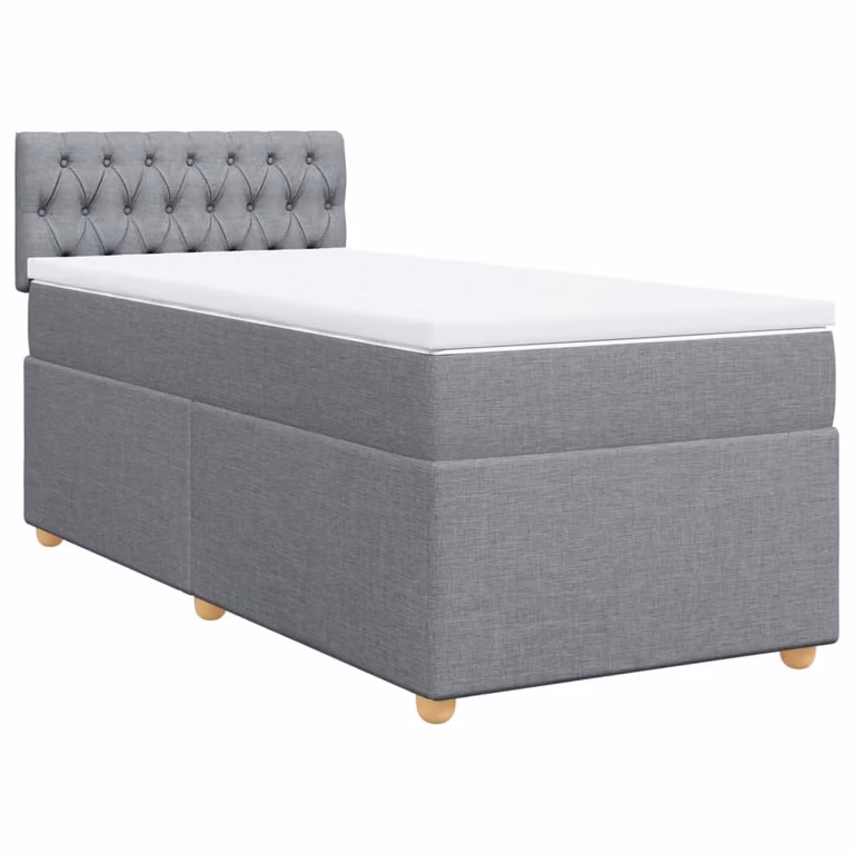 Giroletto a Molle con Materasso Grigio Chiaro100x200 cm Tessuto