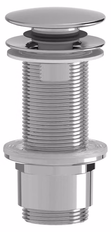 Set di scarico per lavabo 5/4", click-clack, tappo grande, 10-80 mm, ABS/cromo