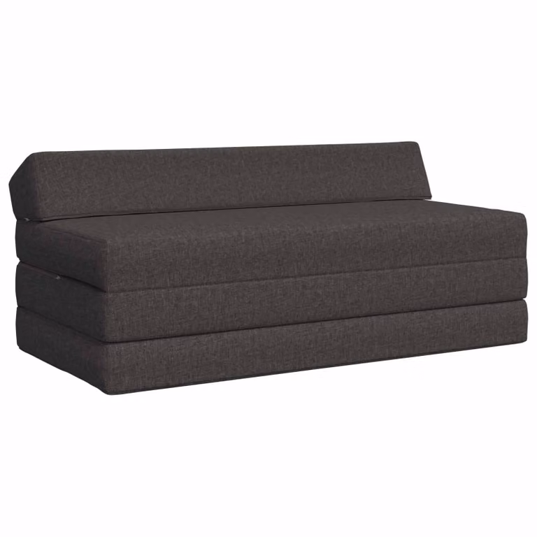 vidaXL Divano Letto Pieghevole Moderno in Tessuto Grigio L: 120 cm, P: 60 cm, H: 49 cm