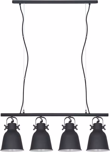 Lampadario a sospensione Italux Lavare in stile scandinavo, nero/bianco, con 4xE27, regolabile in altezza e dimmerabile