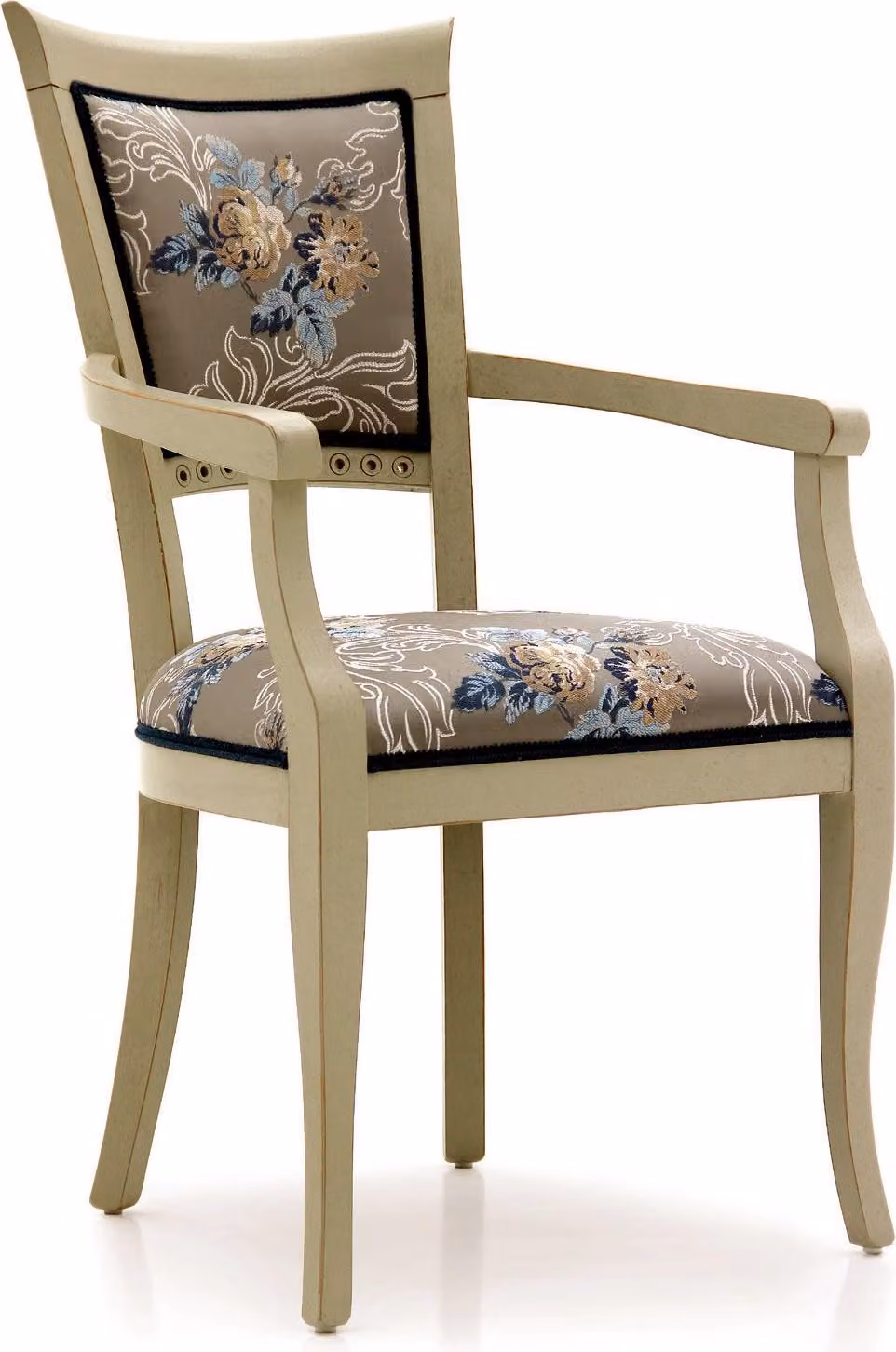 Esszimmerstuhl Art déco Armlehne Esszimmer Stühle Design Textil Luxus Mehrfarbig