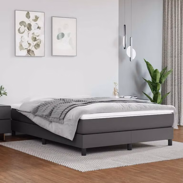 Materasso Ibrido vidaXL in Similpelle Grigio e Bianco L: 140 cm, P: 190 cm, H: 20 cm