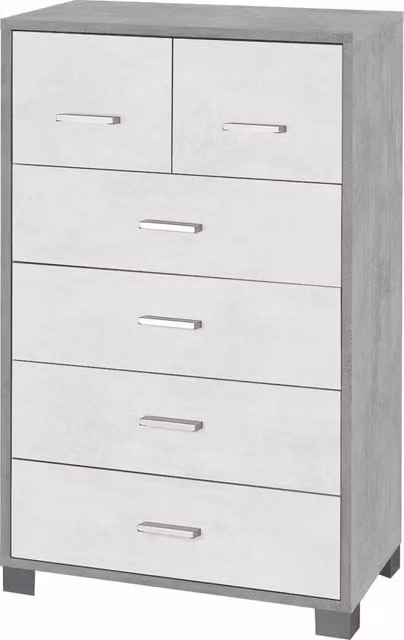 Mobile 4+2 Cassetti 70x112x41 cm Cemento/Ossido Bianco