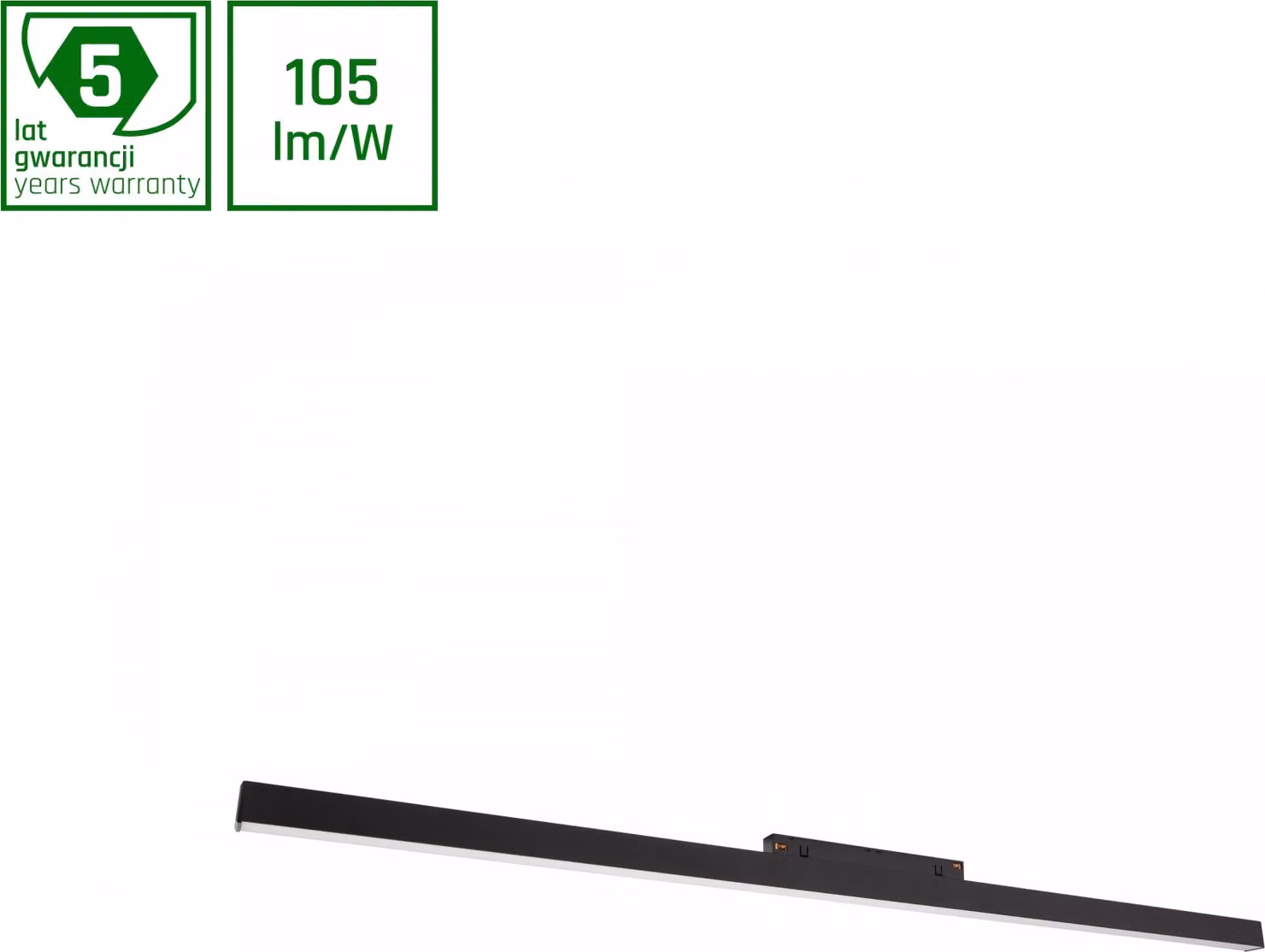 Spectrum LED SYSTEM Shift Line L 22W 48V Sistema a binario 100° Faretto a binario 2300lm nero Bianco caldo 3000K