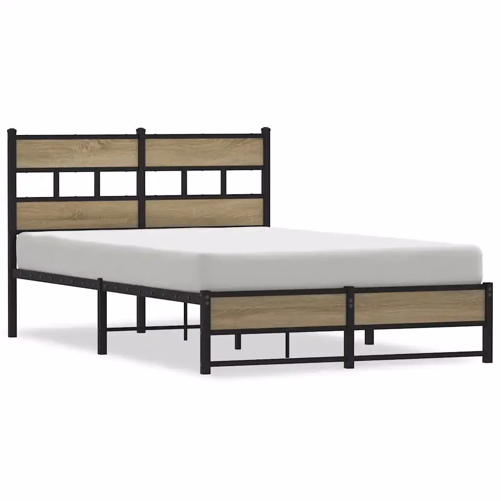 Giroletto senza materasso vidaXL in metallo e MDF colore rovere sonoma L/P/H: 200 x 120 x 91,5 cm – 2