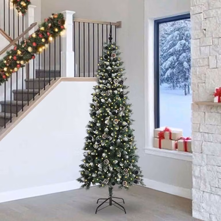 Maison Exclusive - Albero di Natale artificiale verde, 240 cm, in PVC, plastica e acciaio