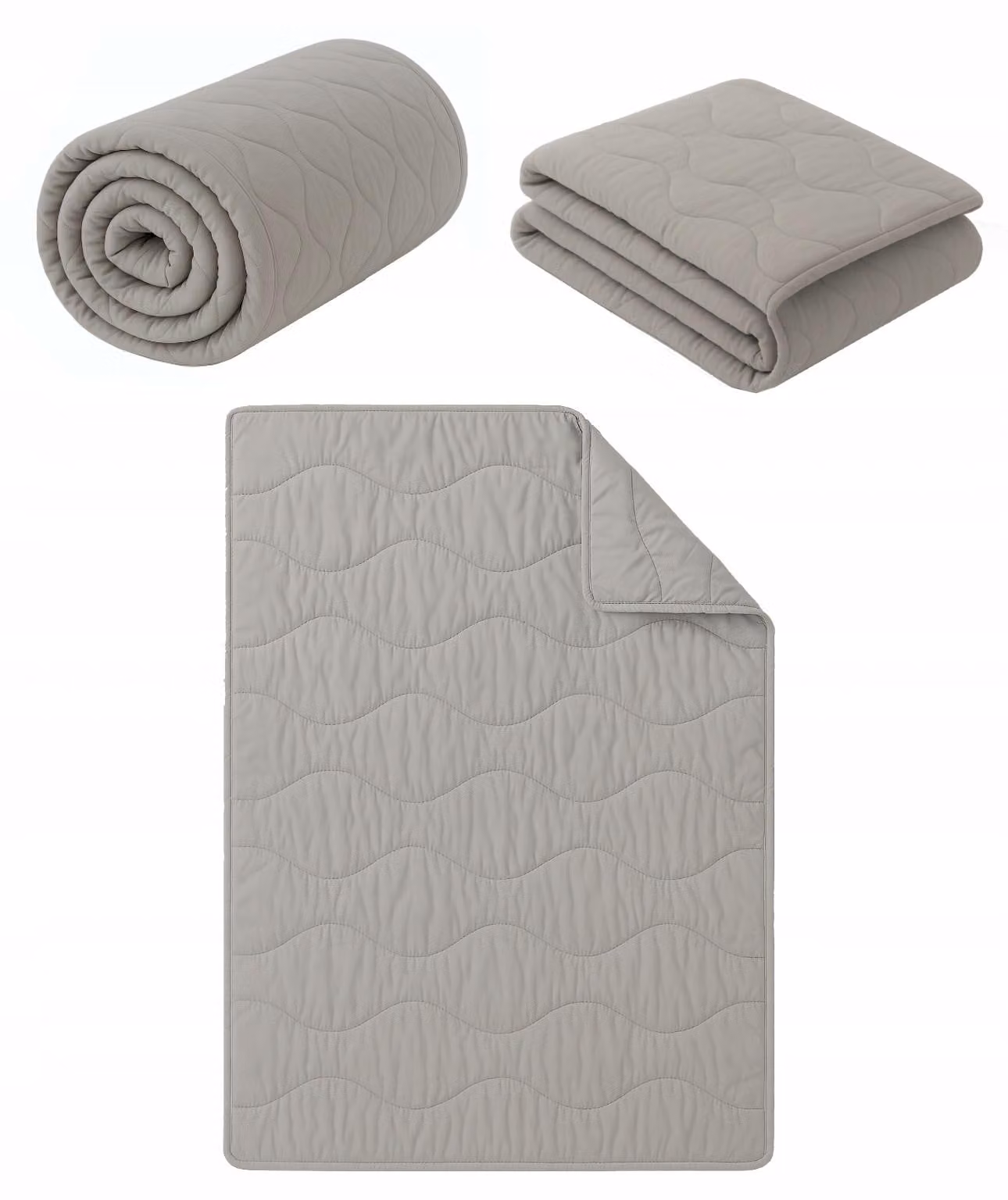 Copertura per letto 200x220 cm - Coperta per tutte le stagioni - Grigia - Adatta per allergici - In microfibra