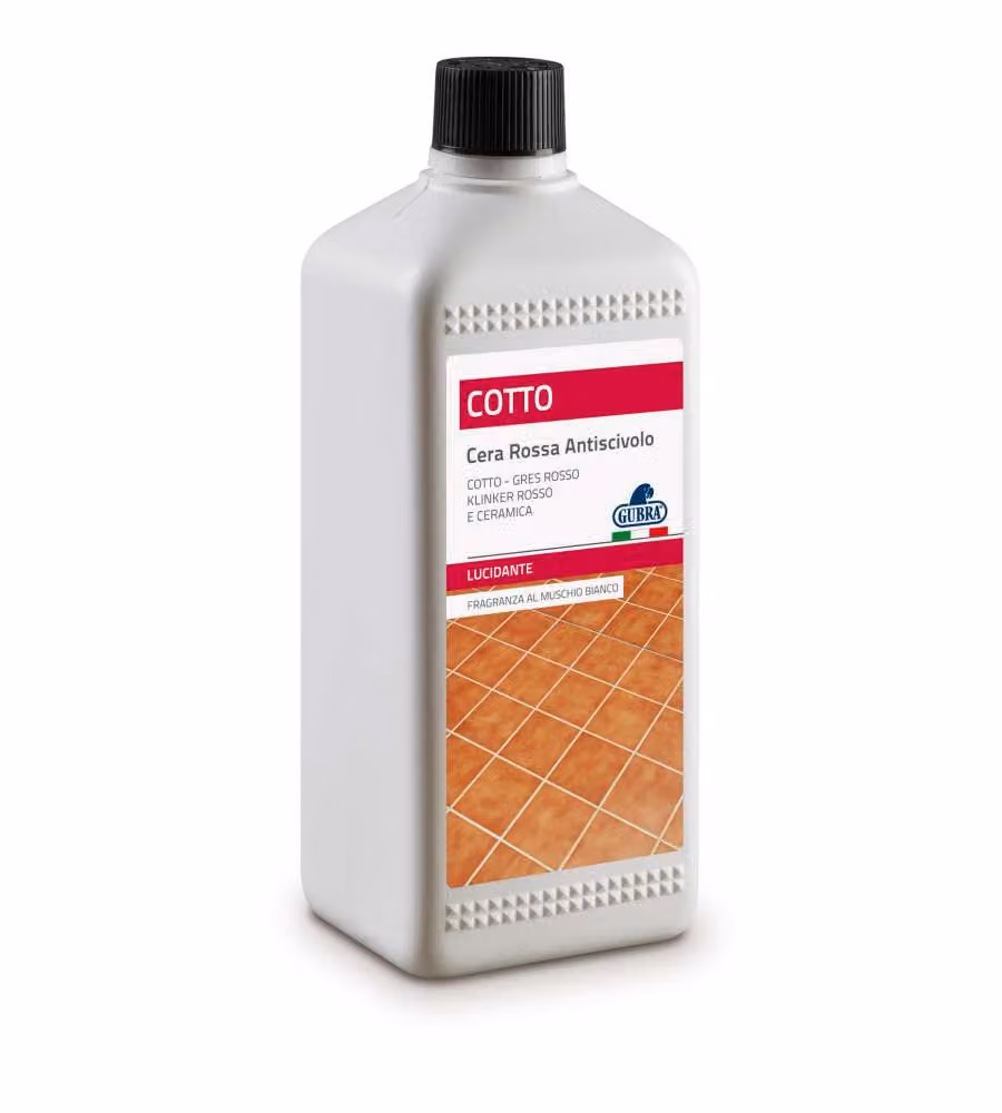 Gubra Cera Rossa Antiscivolo Liquida 1000 ml per Cotto e Ceramica