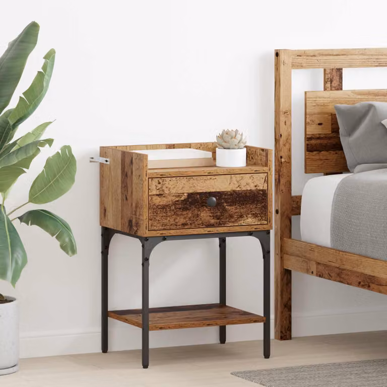 Comodino vidaXL in stile rustico color marrone, L 40 cm x P 29 cm x H 60 cm