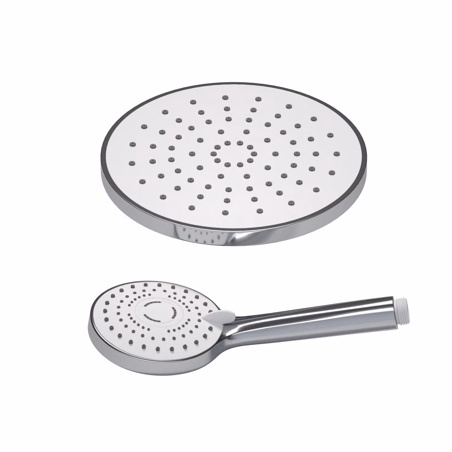 JOHO Soffione doccia a pioggia in ABS, 8 pollici, con doccetta a mano, rotonda, con ugelli anticalcare D20 cm, cromato