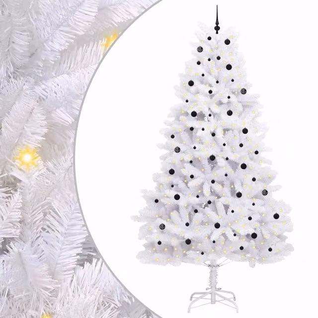 Albero di Natale | Decorazioni natalizie Artificiale con Rami Pieghevoli Bianco 300 cm