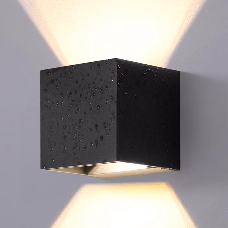 Lampada da parete esterna a LED, 2x6W, 925 lumen, 3000K, grado di protezione IP65, colore nero